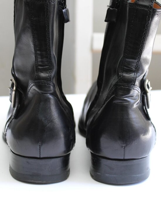 Costume National Homme Ankle Boots Black Leather Buckle Accent Zip-Up Men\'s 9.5 main image 6